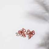 Ruby Bow Earrings
