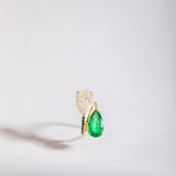 Toi Et Moi Emerald And Frosted Diamond Ring