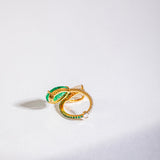 Toi Et Moi Emerald And Frosted Diamond Ring