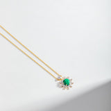 "Solara" Malachite Diamond in 18K