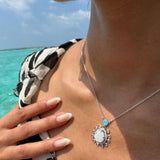 Astral Opal Pendant with Diamonds