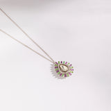 Green Peridot and Amethyst Polki Pendant