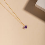 Amethyst and Diamond Love Pendant
