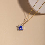 Blue Lapiz Starburst Necklace