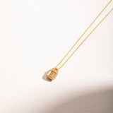 Diamond Border Lock Necklace