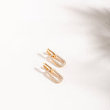 Paper Clip Diamond Earrings