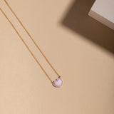 Pink Opal and Diamond Love Pendant